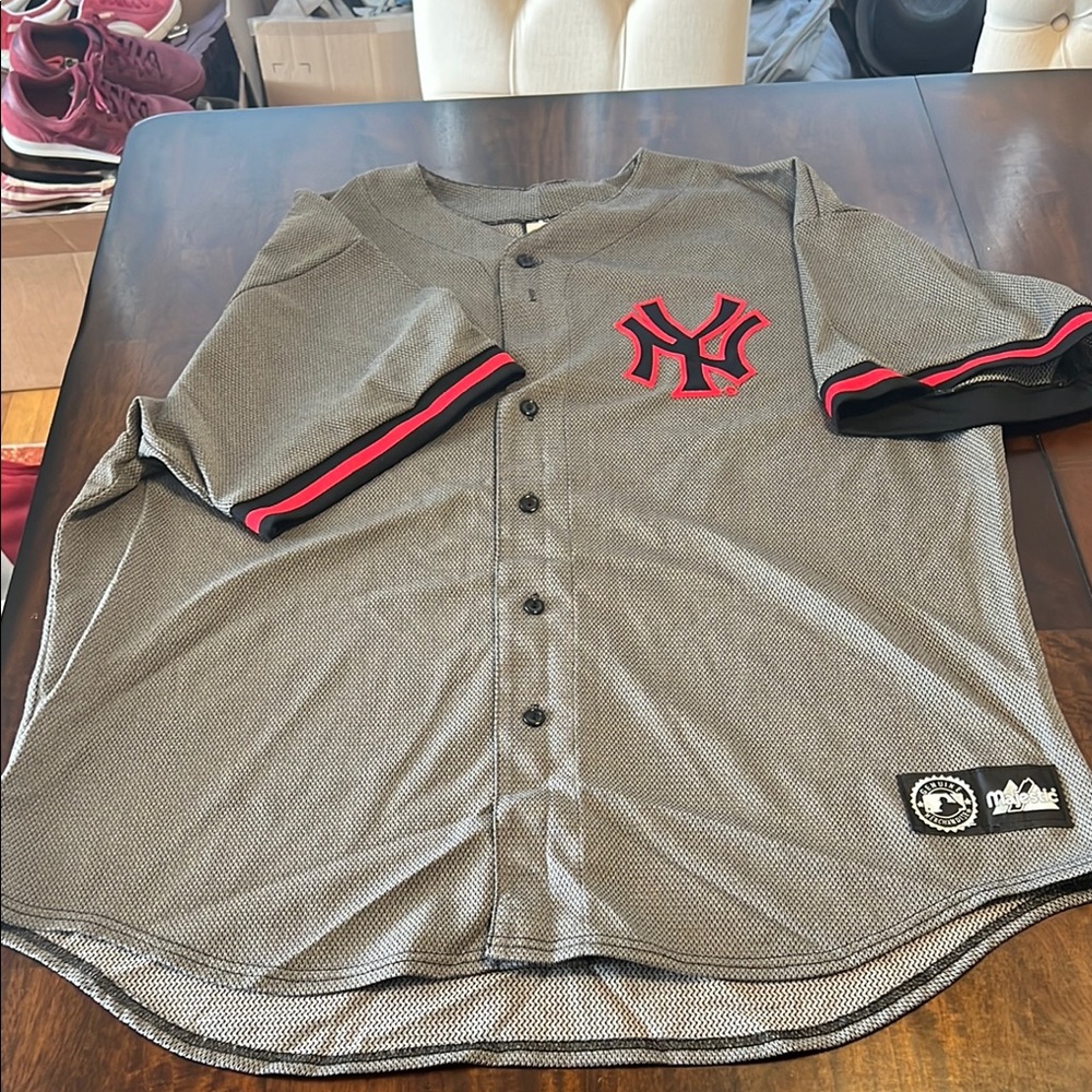 New York Yankees Majestic Black and Gray Jersey